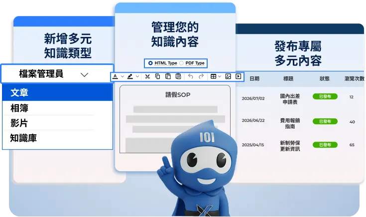 Knowledge type creation interface
